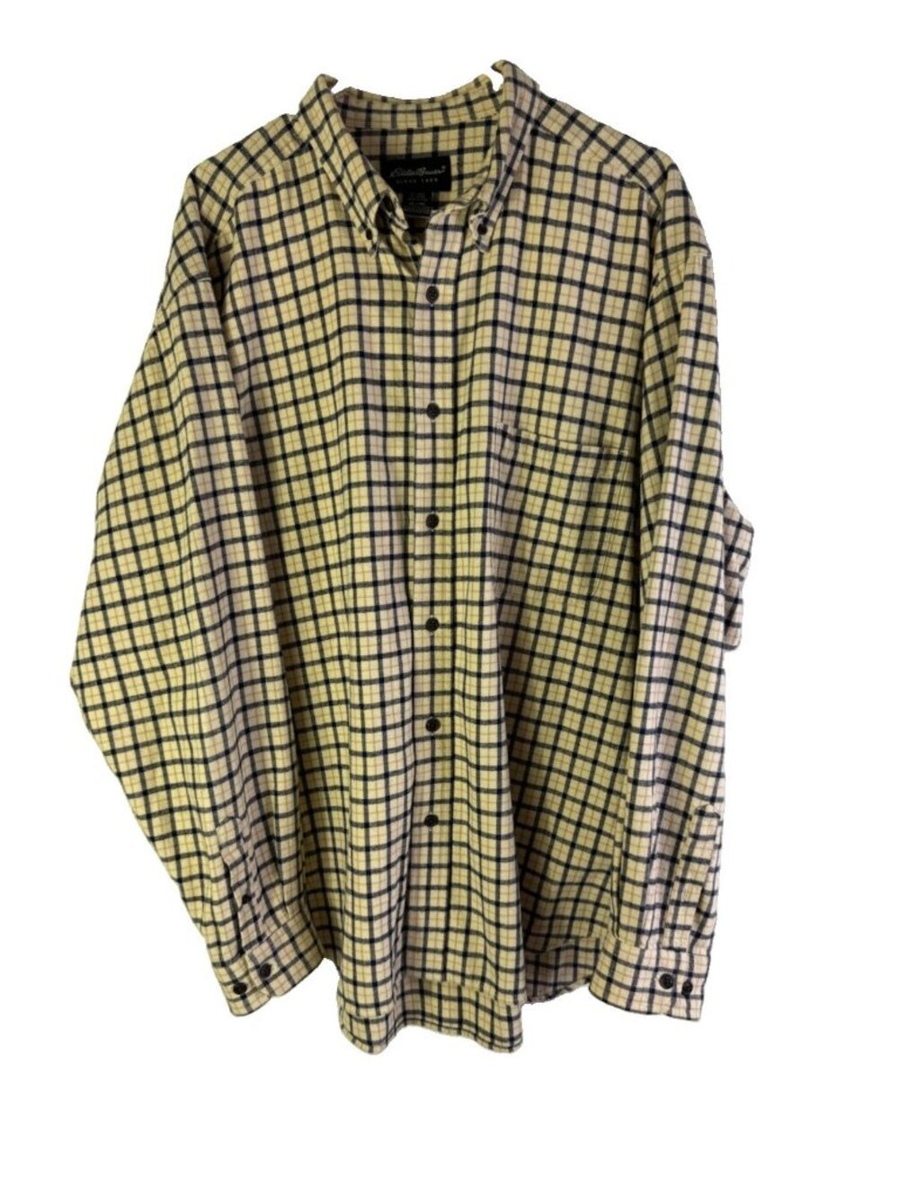 Vintage 90s Eddie Bauer Button Shirt Plaid Chamois Cloth Flannel Faded
